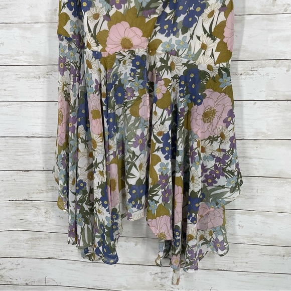 ASTR the Label Santorini Off White Retro Floral Midi Dress Size XS One Shoulder - Picture 8 of 13